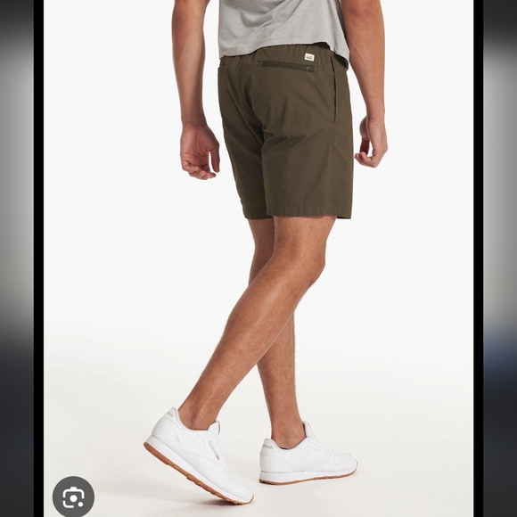 Vuori Dark Oregano/Olive Ripstop Organic Cotton Shorts w/ Teflon Shield Coating - Picture 4 of 9